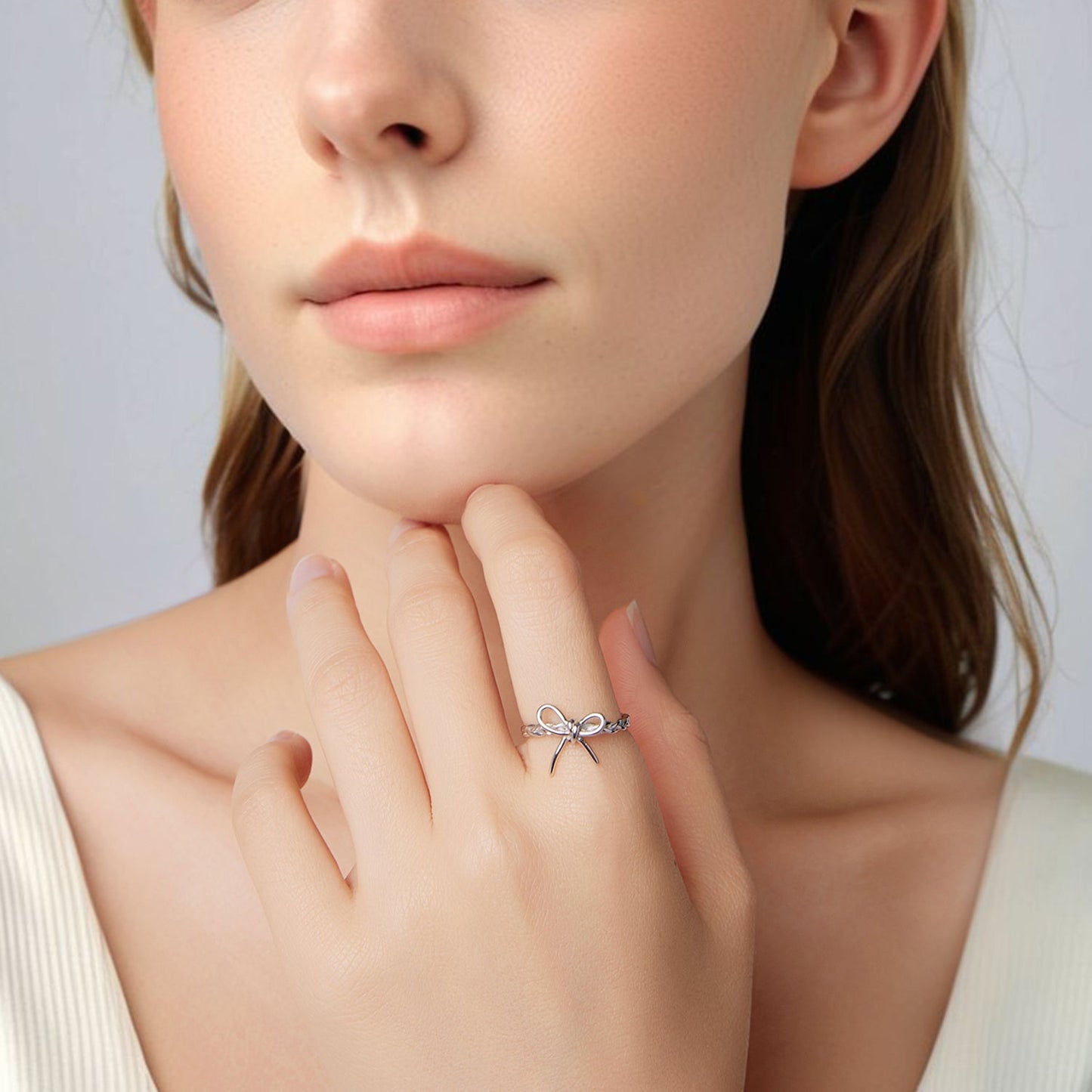 925 Sterling Silver Plated White Gold Minimalist Pendant Necklace for Women