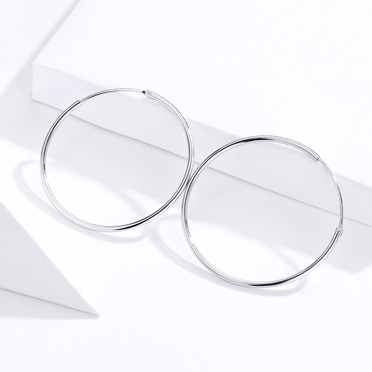 925 Sterling Silver Plated Platinum Earrings 3cm for Women