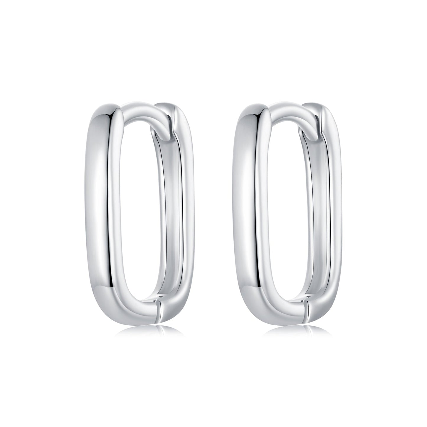 925 Sterling Silver Earrings 10*2mm with White Gold Plating for Women