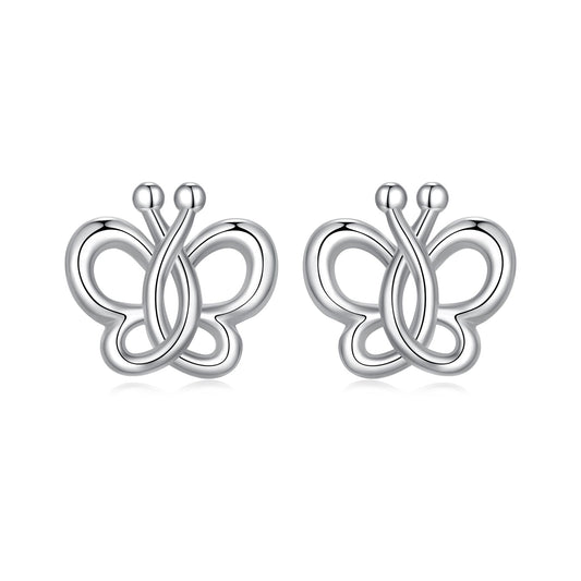 925 Sterling Silver Plated White Gold Earrings