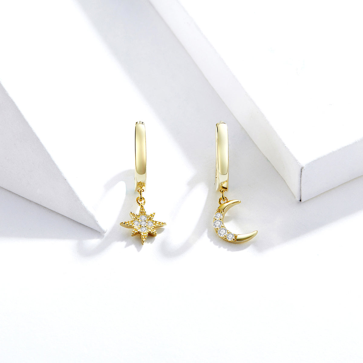 925 Sterling Silver and Gold Plated Pavé Setting CZ Earrings for Women
