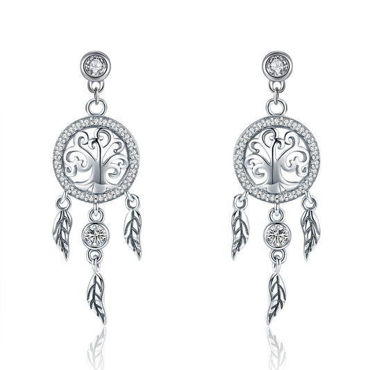 925 Sterling Silver Oxidized Pavé Setting CZ Earrings