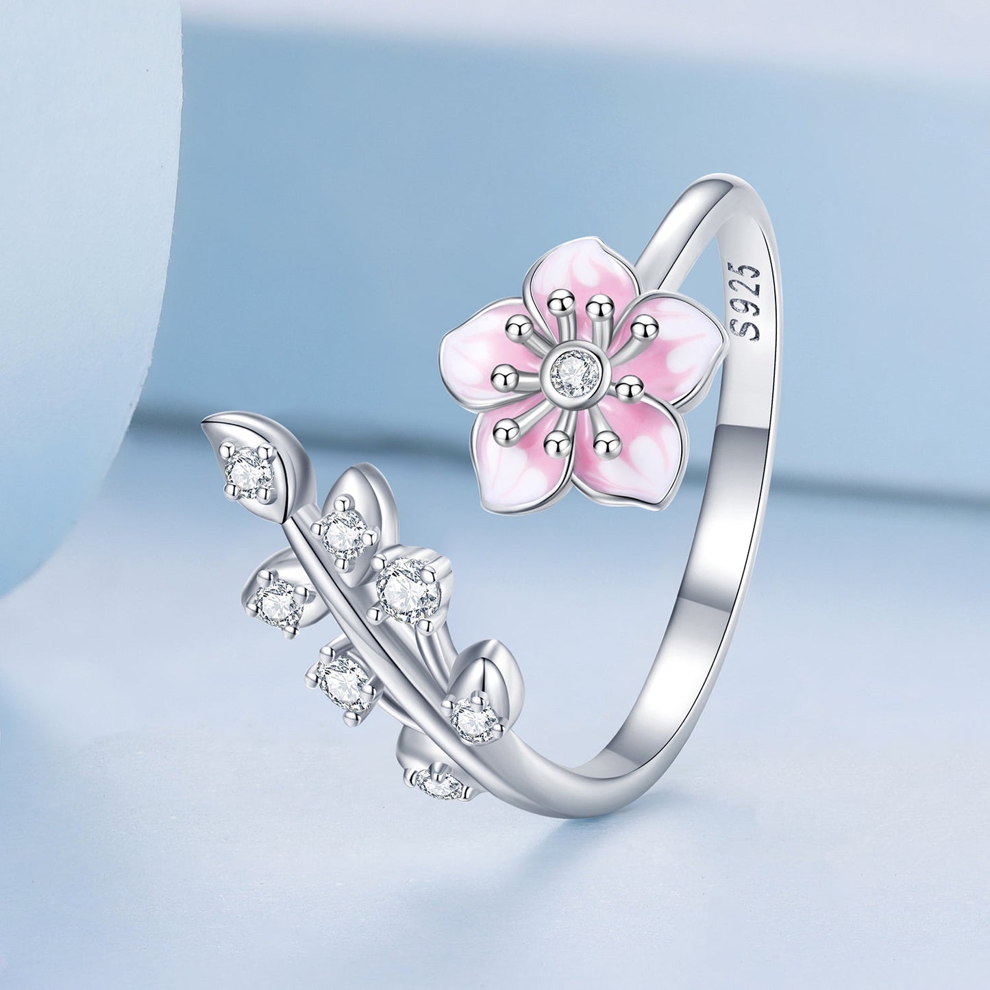 925 Sterling Silver Enamel Plated Platinum Ring 1.9mm for Women