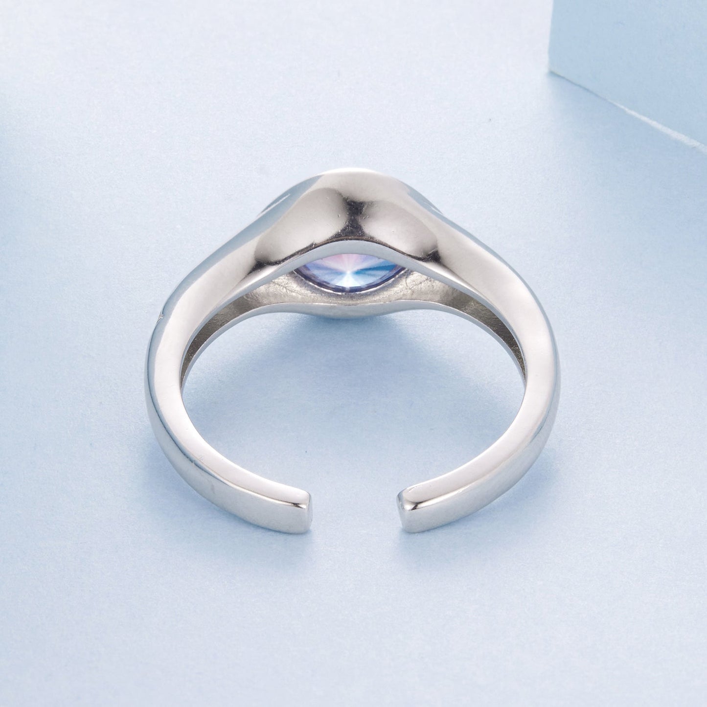 925 Sterling Silver White Gold Plated Pavé CZ Ring for Women