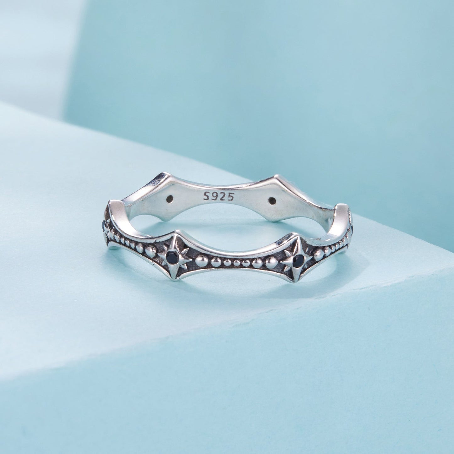 925 Sterling Silver Ring with Pavé Setting CZ, Size 6.0