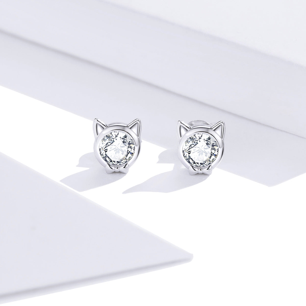 925 Sterling Silver Plated Platinum CZ Earrings for Women