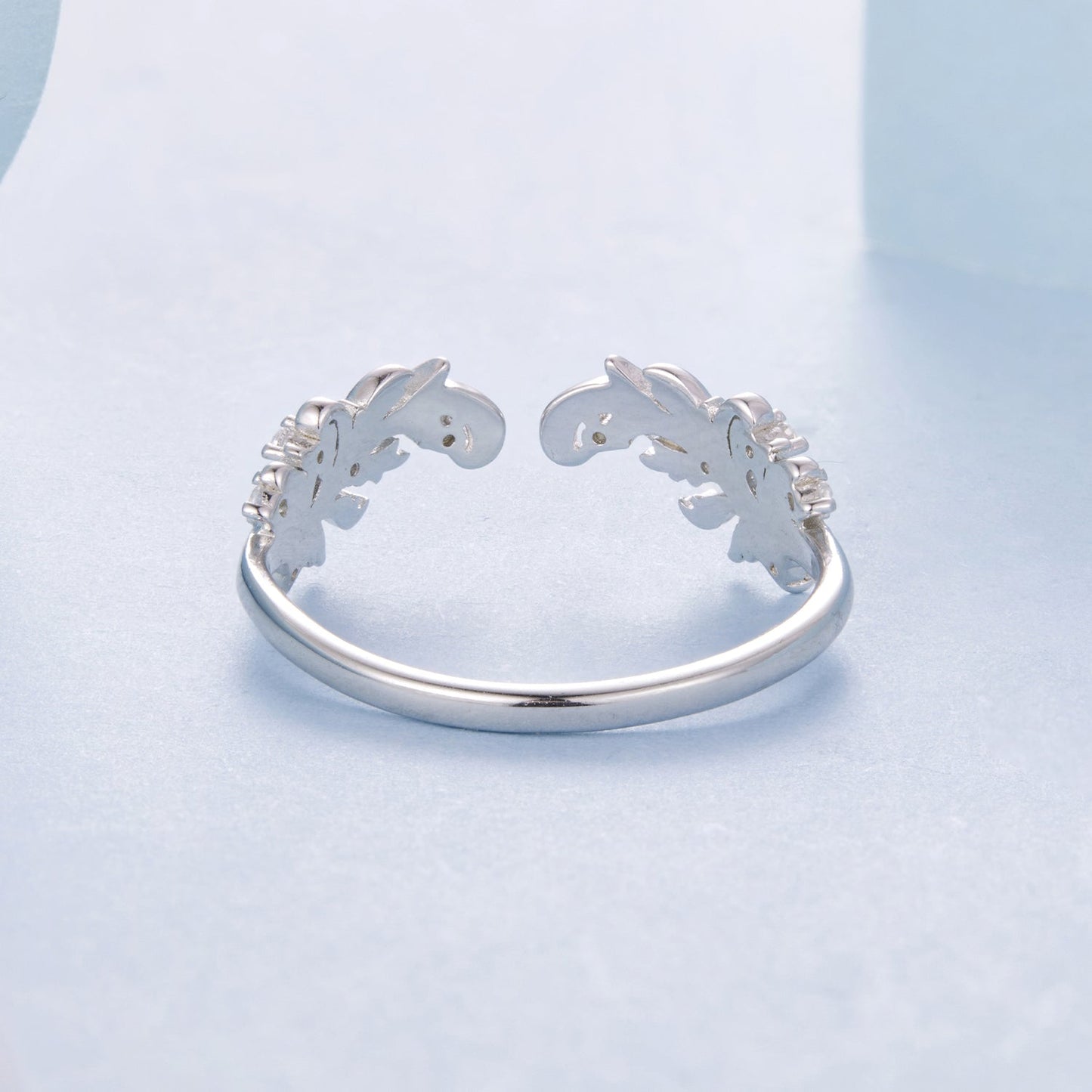 925 Sterling Silver White Gold Plated Ring with Pavé Setting CZ for Women
