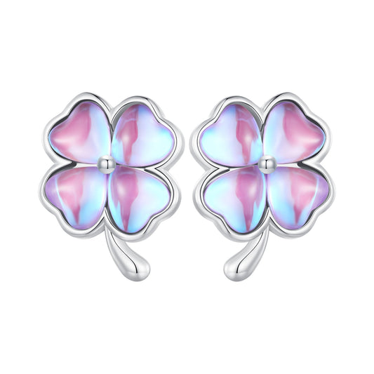 925 Sterling Silver Transparent Glass Earrings for Women