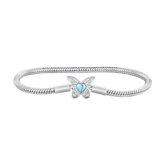 925 Sterling Silver Moonstone Bracelet 17.0 cm Pavé Setting for Women