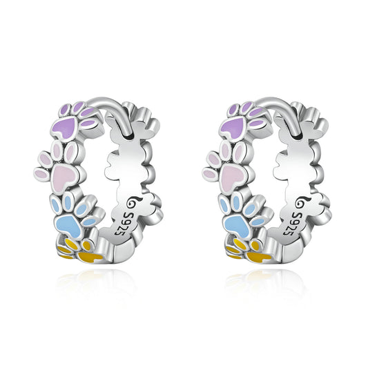 925 Sterling Silver Enamel Oxidized Silver Earrings