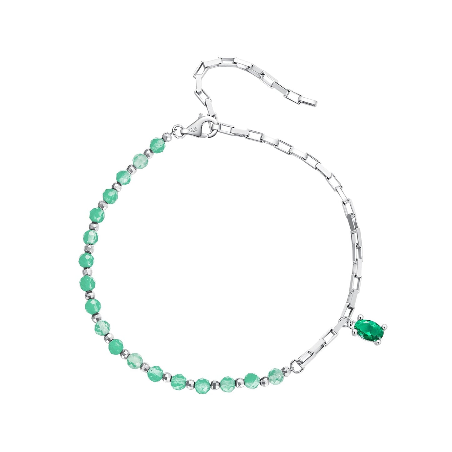 925 Sterling Silver Bracelet with Pavé Setting CZ - 210mm - for Women