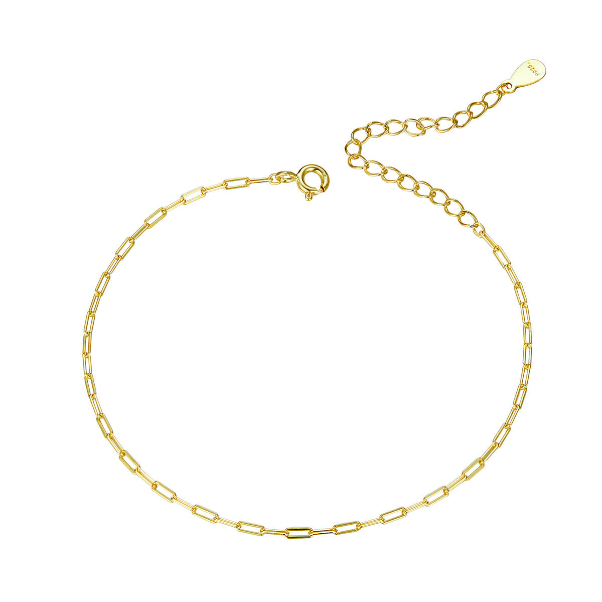 925 Sterling Silver & Plated Platinum Bracelet - 17+5cm Length