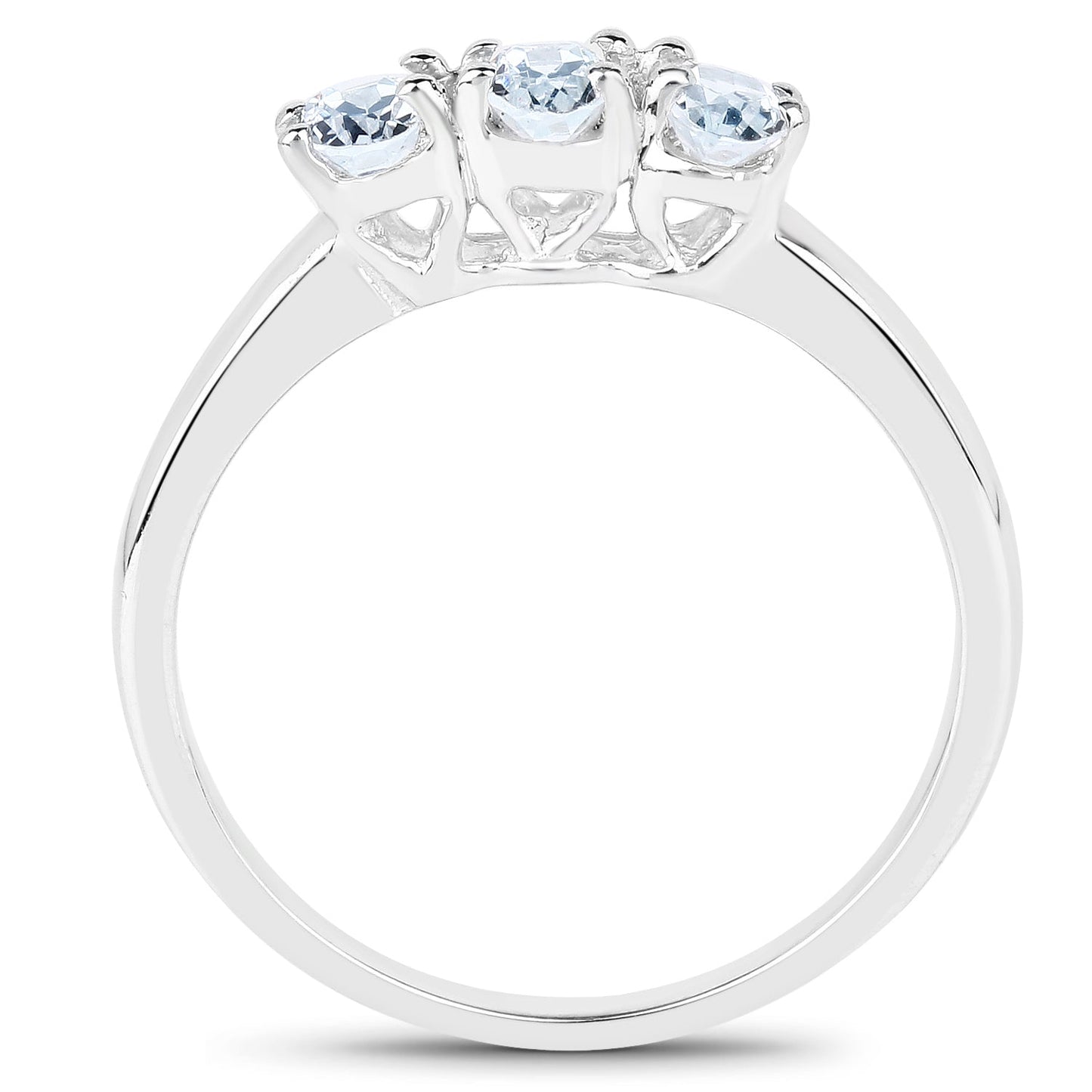 0.60 Carat Genuine Aquamarine .925 Sterling Silver Ring