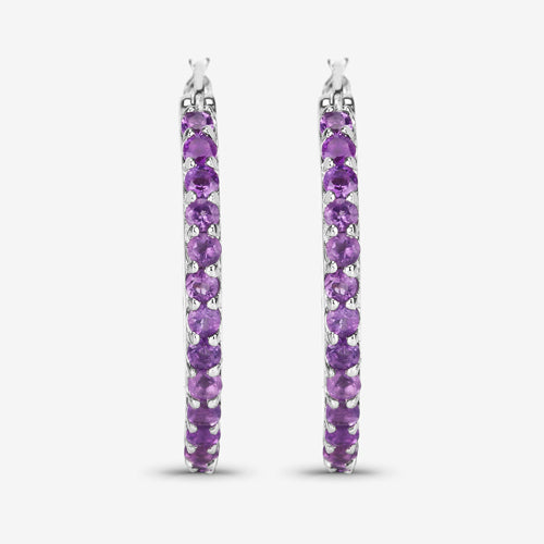 1.44 Carat Genuine Amethyst .925 Sterling Silver Earrings