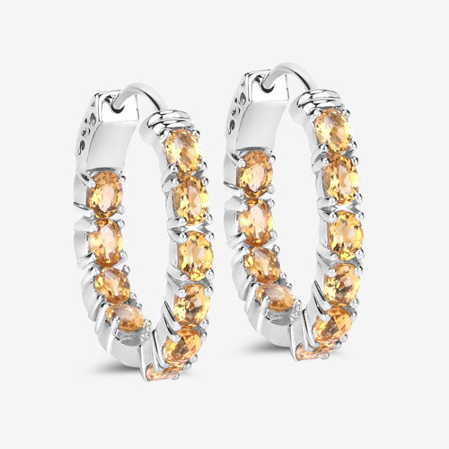 3.20 Carat Genuine Citrine .925 Sterling Silver Earrings