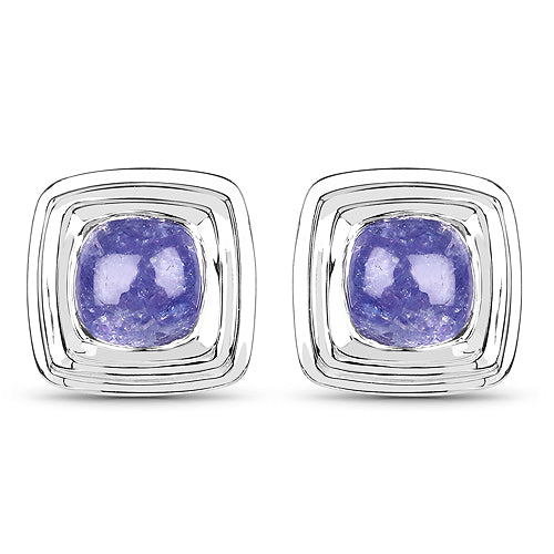 4.74 Carat Genuine Tanzanite .925 Sterling Silver Earrings