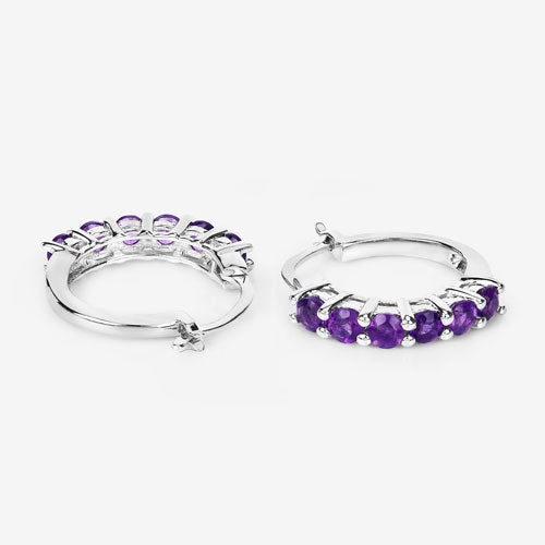 1.20 Carat Genuine Amethyst .925 Sterling Silver Earrings