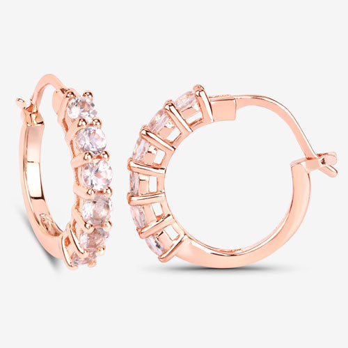 1.08 Carat Genuine Morganite .925 Sterling Silver Earrings