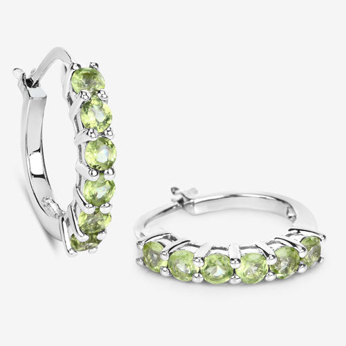 1.20 Carat Genuine Peridot .925 Sterling Silver Earrings