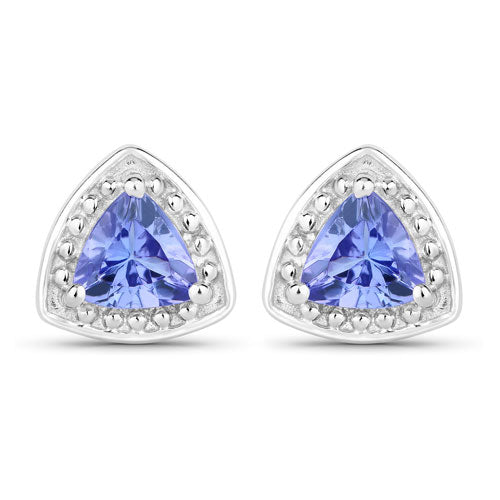 0.86 Carat Genuine Tanzanite .925 Sterling Silver Earrings