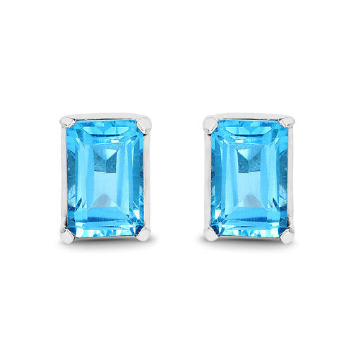 1.40 Carat Genuine Swiss Blue Topaz .925 Sterling Silver Earrings