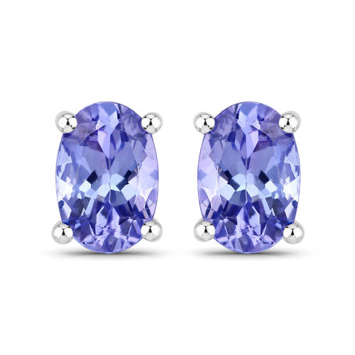 0.88 Carat Genuine Tanzanite .925 Sterling Silver Earrings