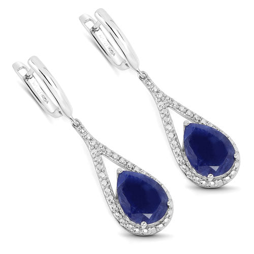5.10 Carat Genuine Blue Aventurine Sterling Silver Earrings