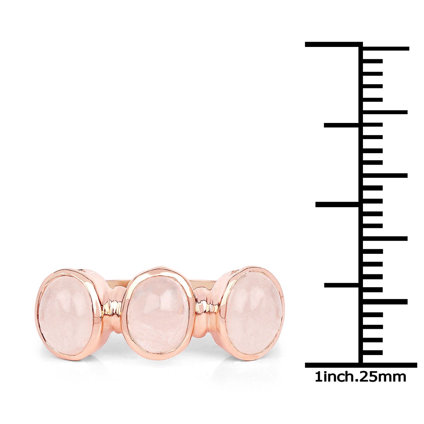 18K Rose Gold Plated 2.88 Carat Genuine Morganite .925 Sterling Silver Ring