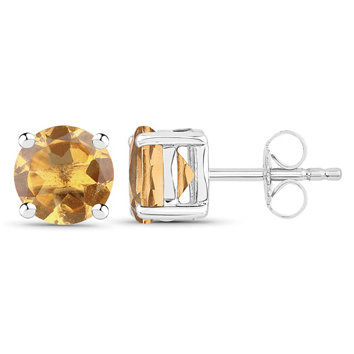 2.00 Carat Genuine Citrine .925 Sterling Silver Earrings