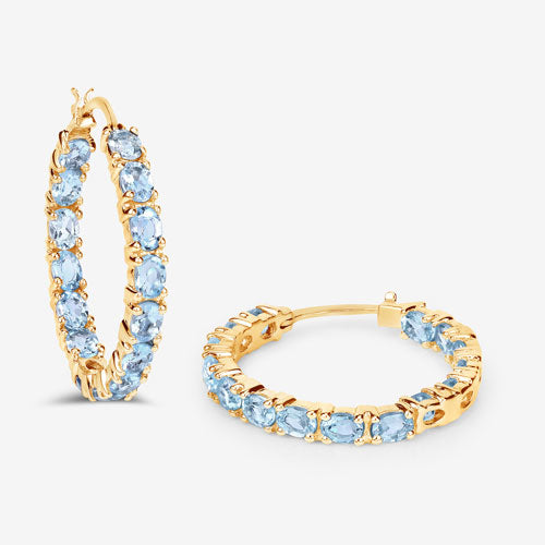5.70 Carat Genuine Blue Topaz .925 Sterling Silver Earrings
