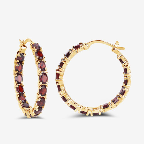 6.00 Carat Genuine Garnet .925 Sterling Silver Earrings