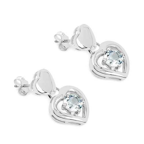 1.90 Carat Genuine Blue Topaz .925 Sterling Silver Earrings