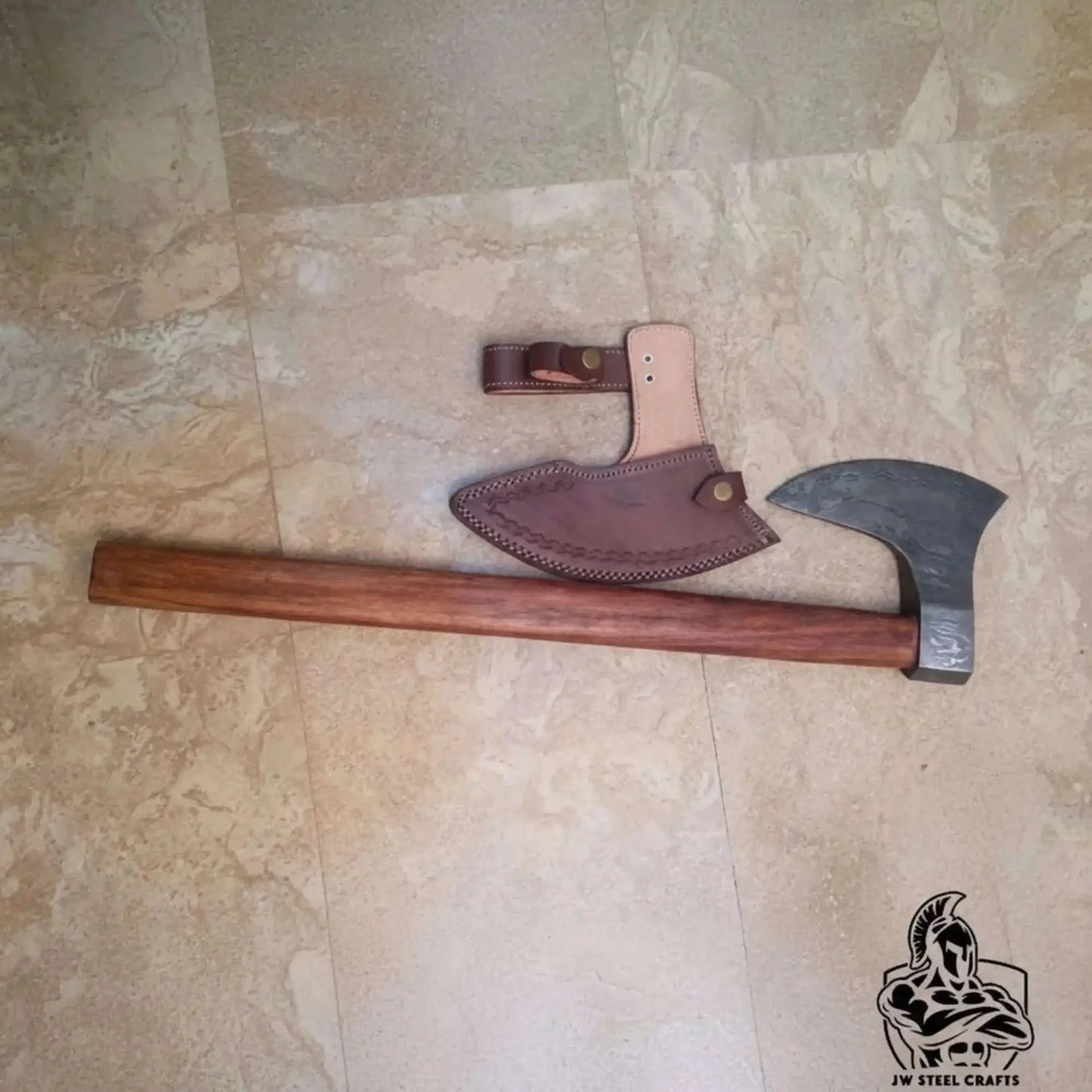 Hook Claw Damascus Axe with Rosewood Handle for Wood Processing
