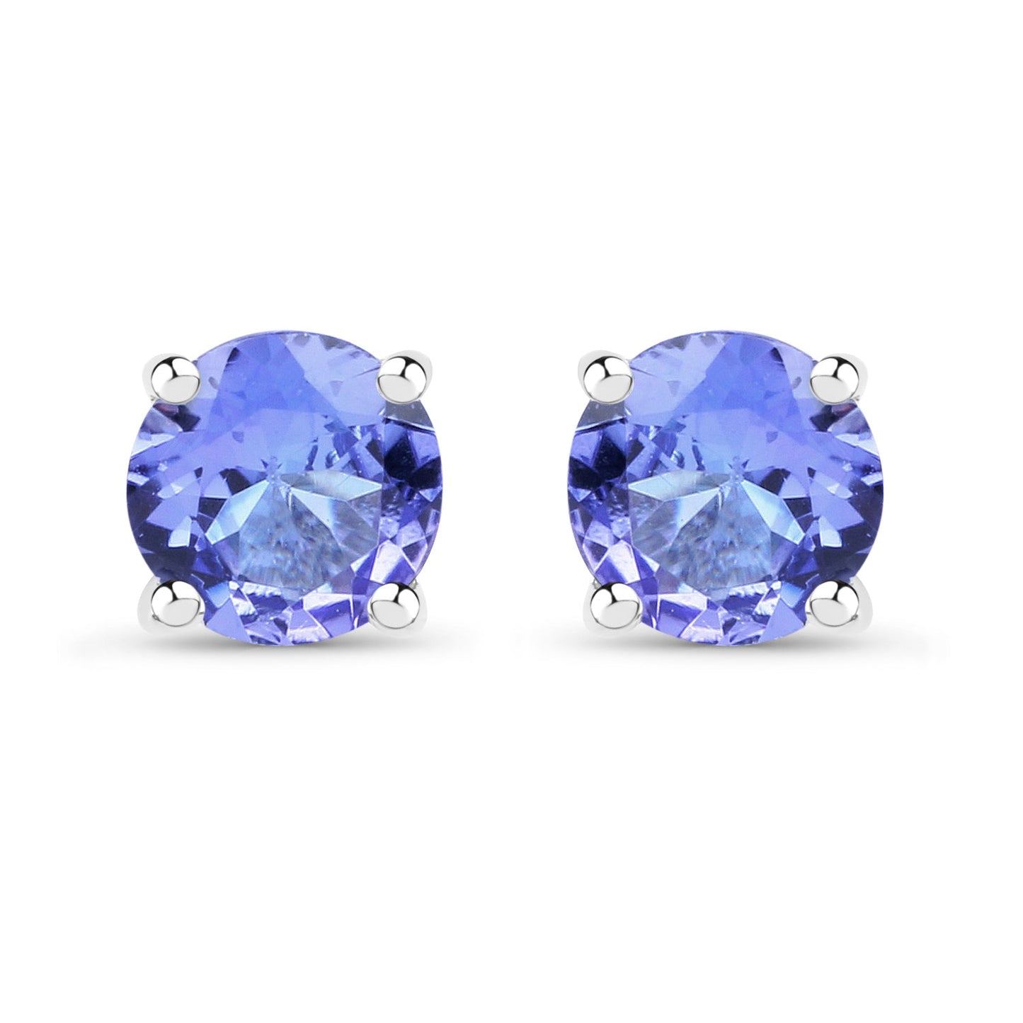 0.94 Carat Genuine Tanzanite .925 Sterling Silver Earrings