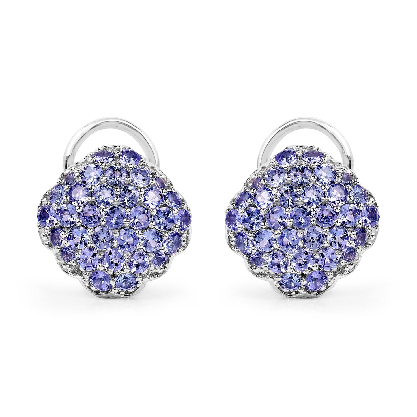 3.14 Carat Genuine Tanzanite .925 Sterling Silver Earrings