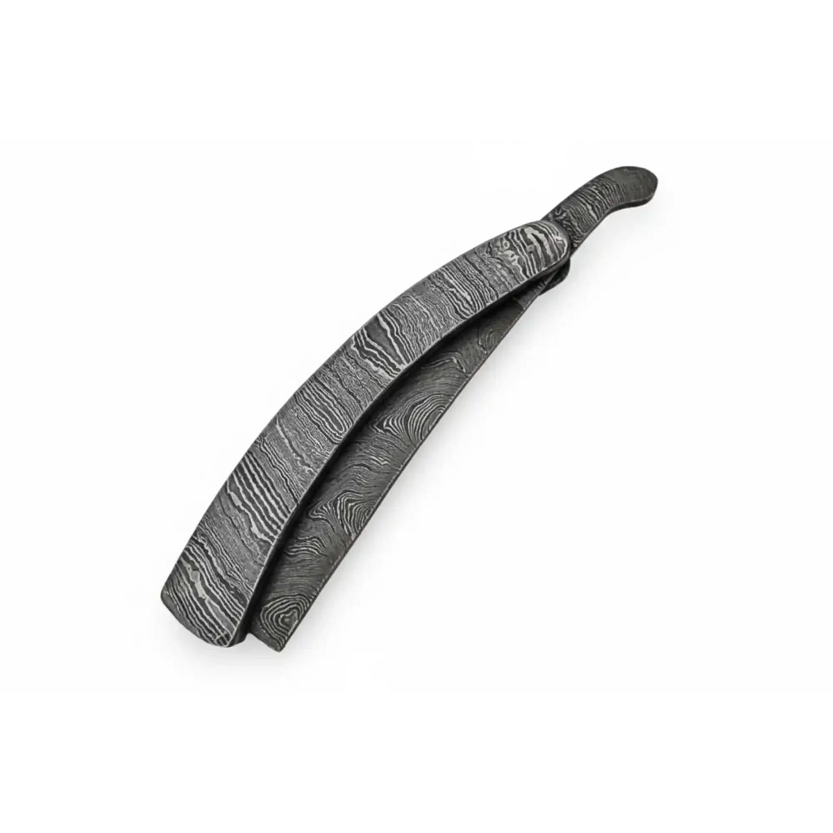 Handmade Damascus Steel Sweeney Todd Style Straight Razor Barber Folding Razor with Leather Sheath