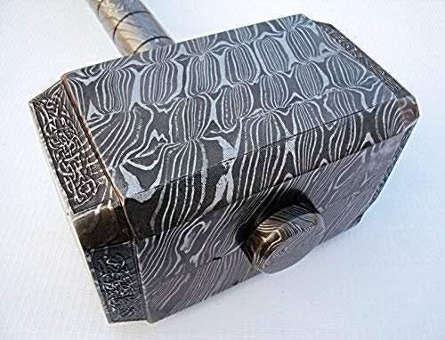 Asgard Forge Hammer 10" Handmade One-Piece Full Damascus Steel Blacksmith Hammer