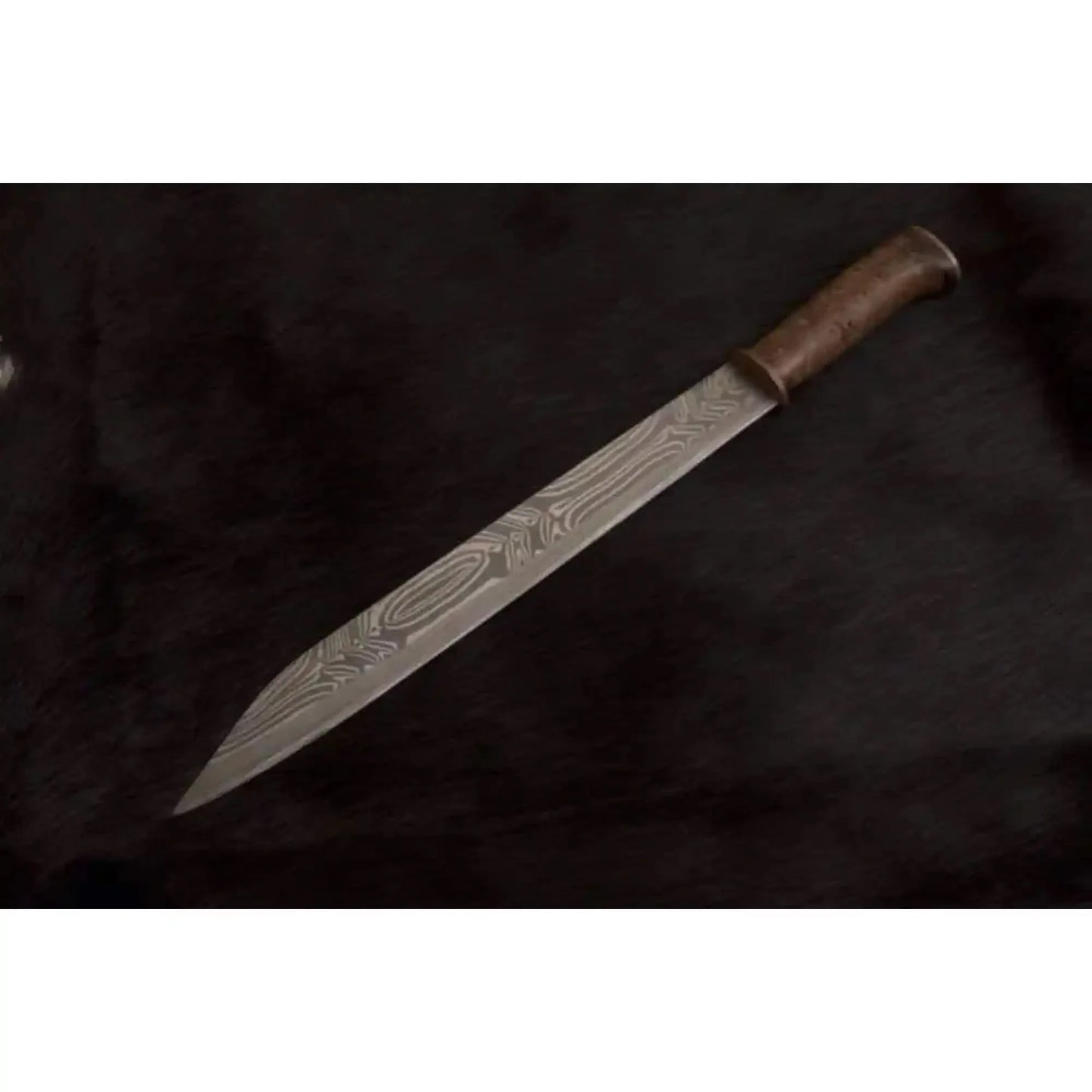 HandmadeRagnar's Seax Knife Damascus Steel Blade 16 Inch Fixed Blade