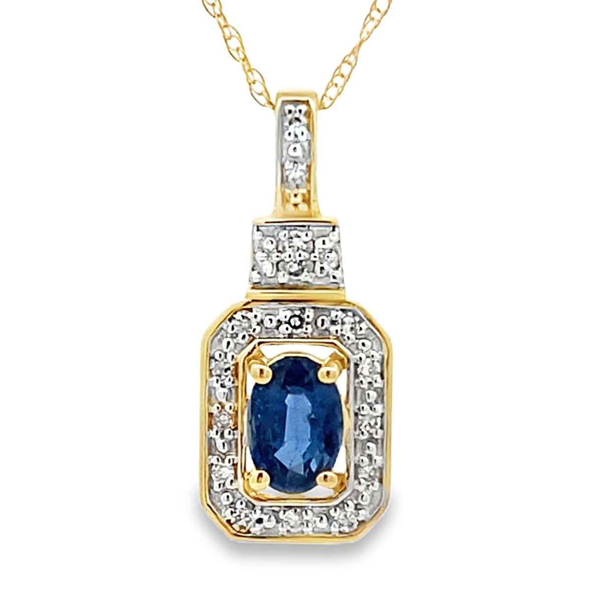 Sapphire Diamond Fashion Pendants 10KT Yellow Gold