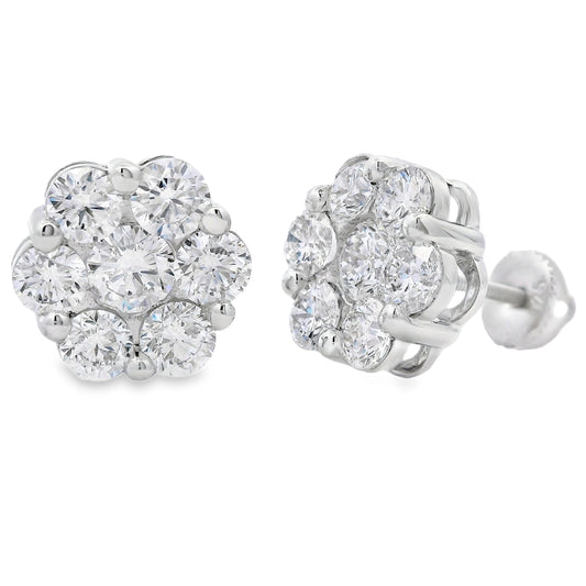 3.89ct Lab Grown Diamond Earrings Sterling Silver