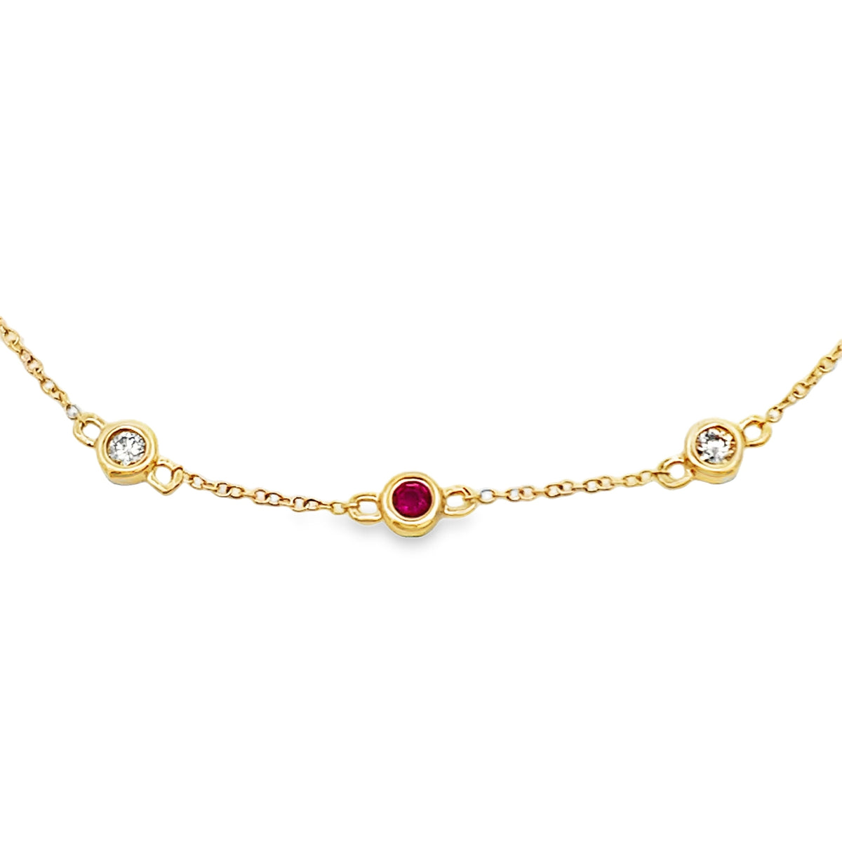 .25ct Ruby Diamond Bracelet 14KT Yellow Gold