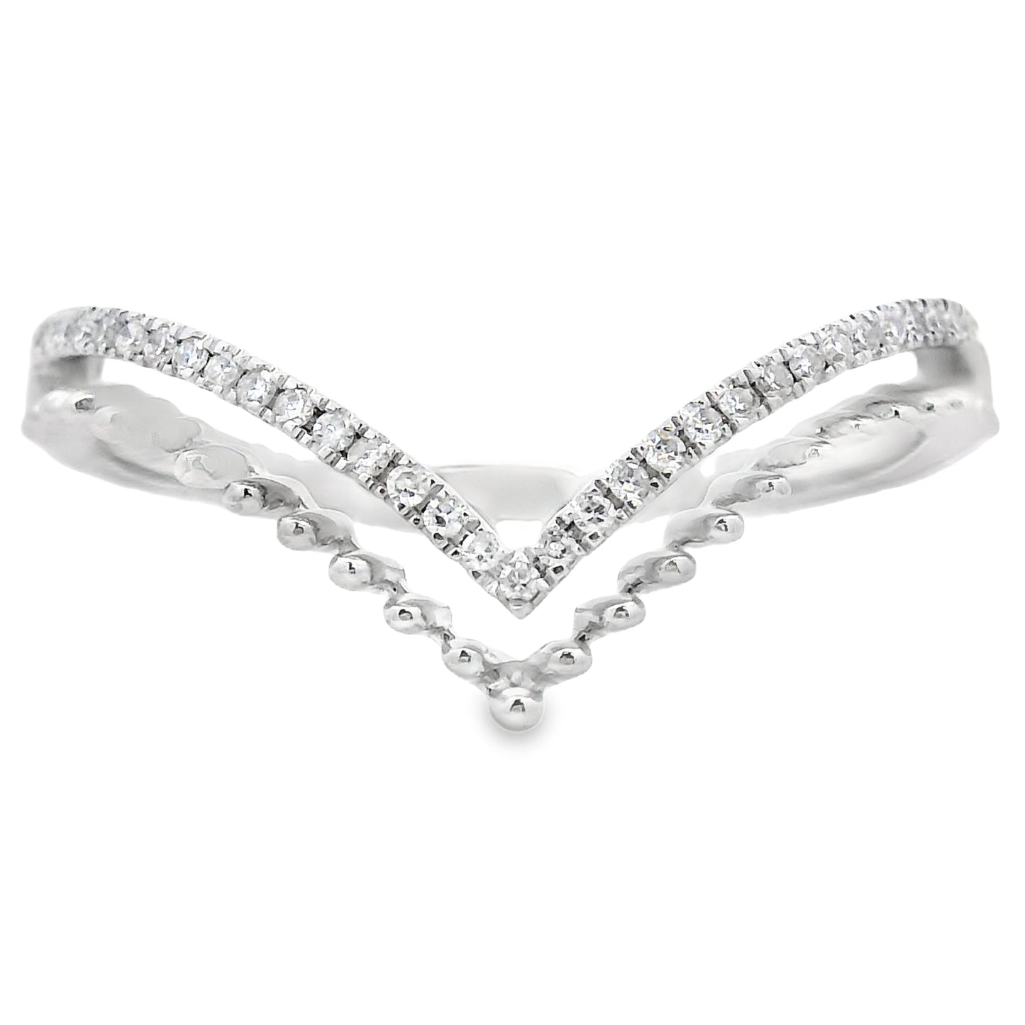 .09ct Diamond Fashion band rings 10KT White Gold