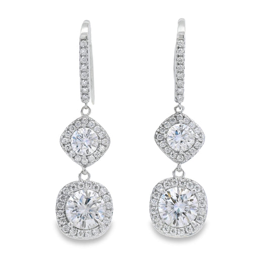 8.51ct Moissanite Dangle Earrings Sterling Silver