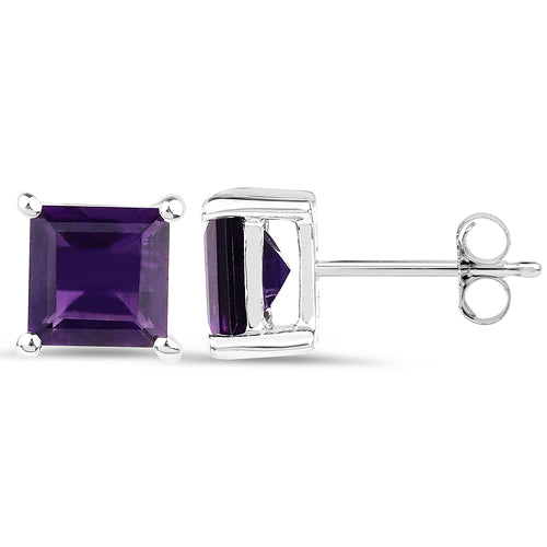 2.25 Carat Genuine Amethyst .925 Sterling Silver Earrings