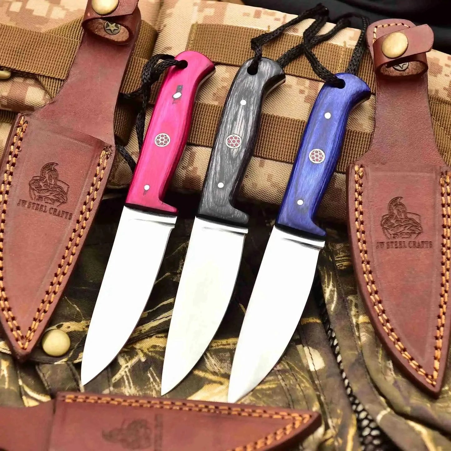 Stainless Steel Hunting Knife Multiple Handle Colors | JW SteelCrafts
