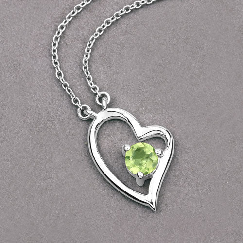 0.51 Carat Genuine Peridot .925 Sterling Silver Necklace