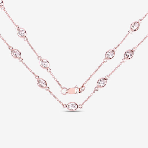 4.86 Carat Genuine Morganite .925 Sterling Silver Necklace
