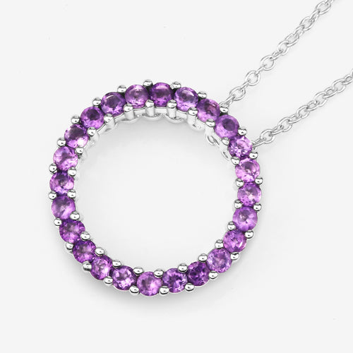 0.72 Carat Genuine Amethyst .925 Sterling Silver Pendant