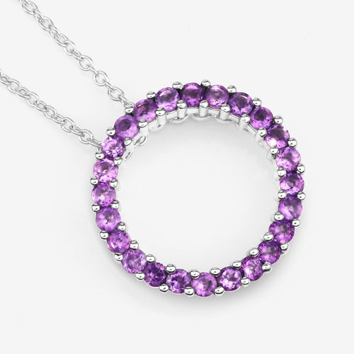 0.72 Carat Genuine Amethyst .925 Sterling Silver Pendant