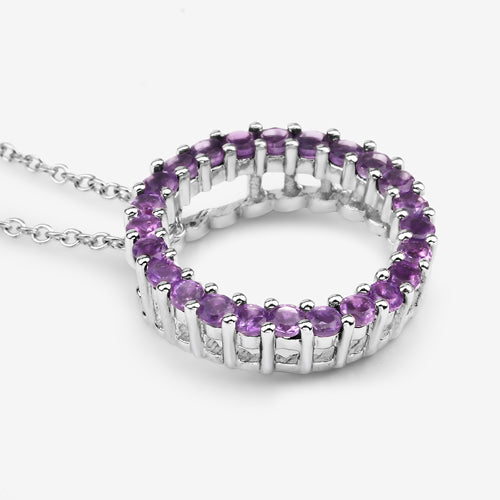 0.72 Carat Genuine Amethyst .925 Sterling Silver Pendant